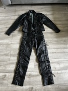 Strój motocyklowy kombinezon Uvex skórzany komplet ramoneska skóra