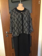 Elegancka sukienka 2w1 ( z niby bolerkiem) z długim rękawem. Rozmiar 56 .