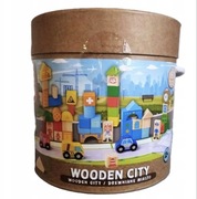 ELEFUN - drewniane klocki wooden city - drewniane miasto - 60 elementów