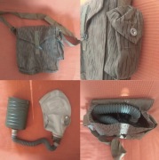 maska gazowa PRL komp. torba typ deszcz,oryginalna