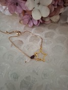 Bransoletka handmade ze stali nierdzewnej z naturalnych kamieni perły grana