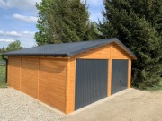 Drewniany garaż samochodowy dwustanowiskowy