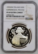 20 złotych 1995 Mikołaj Kopernik ECU, NGC PF69 UC