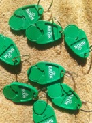 Brelok Brok z okrągłym pieniążkiem do koszykow  marketowych 