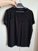 Mohito xs s bluzka top tshirt czarny cekiny