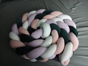 Warkocz do łóżeczka czteropasmowy STIULOVE używany zieleń szarość beż