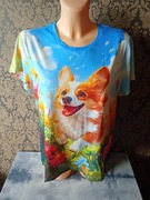 koszulka z nadrukiem  widokiem corgi