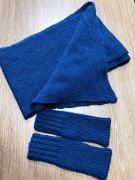 Kpl. Szal i rękawice mitenki morski