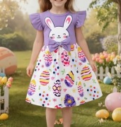 Sukienka 122/128 Wielkanoc święta króliczek fioletowa