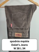 Wygodne brązowe sztruksowe spodnie męskie Dalat's Jeans