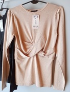 Orsay sweterek beżowy ze złotą nitką rozmiar M