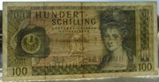 Austria 100 szylingów 1969 P# 145 Malarka Angelika Kauffmann Bregenzer haus