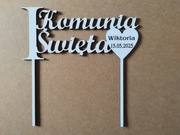 Topper na tort pierwsza komunia Święta personalizacja