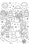 Duży format -Wielka Zabawa Kolorowanka Zima format A2 , A1