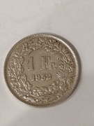 Szwajcaria 1 Frank srebro 835 5g.32,2mm.rok 1952