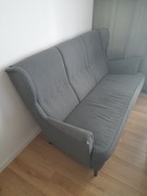 Komplet wypoczynkowy sofa 3-osobowa, fotel uszak, podnóżek