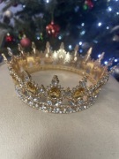Korona tiara diadema złota z kryształkami