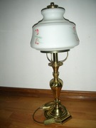 Lampa stojąca 64cm,  mosiądz szkło