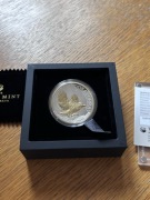 Australian Kookaburra 2024, 2oz Ag High Relief Gilded