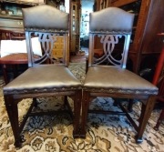 Przedwojenne krzesła secesyjne po renowacji 2szt skóra naturalna 