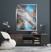 Abstrakcja,struktura,olej, 80x100cm, Monika Seroka