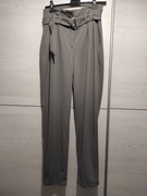 Spodnie eleganckie szare z paskiem Sinsay S 36