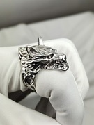 NOWY Sygnet pierścionek męski wilk wiedźmin witcher punk rock Regulowany