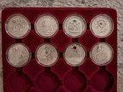 Bajki narodów świata 20 rubli Białoruś 8 pięknych monet z kamieniami