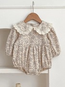 Body dziewczęce styl rustykalny, retro wzór kwiatowy rozm. 86/92