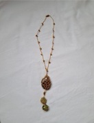 Naszyjnik handmade z trzema kamieniami 