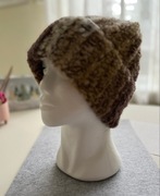 Czapka fluffy zrobiona na szydełku, beanie handmade