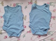 2 szt Body chłopiec r. 56/62 0-3, F&F, bez rękawów