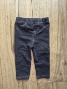 Legginsy niemowlęce imitujące jeans różowe przeszycia granatowe 62