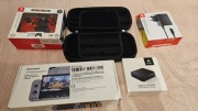 Nintendo Switch v2 + pady, 2x dock, karta, gry, etui, szkło