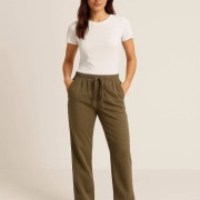 Spodnie damskie M&S khaki 44/46 100% bawełna 