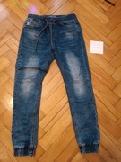 Spodnie dzinsowe, jeansowe chłopięce z ściagaczami 12-14 lat