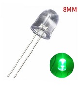 Diody led 8mm zielone obudowa przezroczysta 2szt wysyłka w 24h