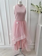 Sukienka asymetryczna pudrowa Chi chi London 38 M