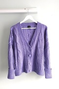 Fioletowy krótki kardigan