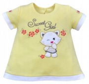 Koala Sukienka Sukieneczka Tunika na Lato Żółta Kotek Rozmiar 80