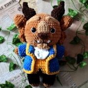 Bestia na szydełku Piękna i Bestia amigurumi zabawka pluszak handmade
