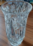 PIĘKNY WYSOKI 26cm i SZEROKI 14,5cm kryształowy WAZON 2,6 kg - Kunsztowny