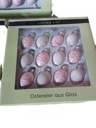 Szklane zawieszki jajka pisanki 12 sztuk dekoracja wielkanocna