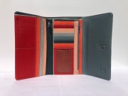 PORTFEL włoski damski  MyWalit miękka skóra szaro-koralowy