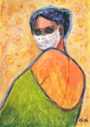 Echo kwarantanny, 44*31 cm, Oryginalny obraz akrylowy