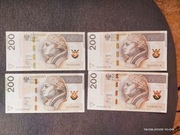 Banknot kolekcjonerski 200 zł niski numer.