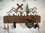 Wieszak na klucze dekoracja ścienna haczyki 