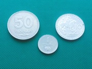 GRUZJA - Zestaw 3 monet 1993 każda inny typ1 10 50 Thetri W5