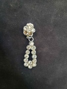 Kolczyk przyczepiane - metalowe z kawałkami sztucznych diamentów