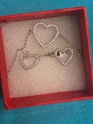 Kolczyki srebrne z cyrkoniami sztyft i bransoletka nowe kompl. na Komunię 